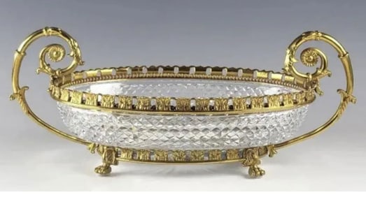 ORMOLU MOUNTED BACCARAT STYLE CRYSTAL BOWL