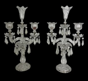 A LARGE PAIR OF BACCARAT CANDELABRA