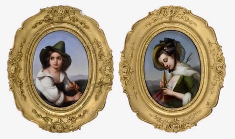 A PAIR OF 19TH C. BERLIN KPM PORCELAIN PLAQUES