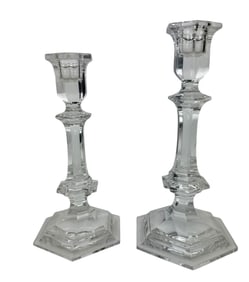 2 SIGNED BACCARAT CANDEL HOLDERS