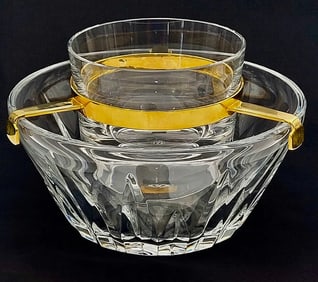 BACCARAT AND ORMOLU CAVIAR SERVING DISH