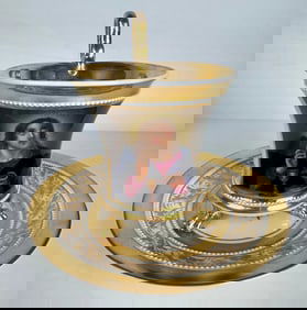 19TH C. BERLIN KPM CUP AND SAUCER