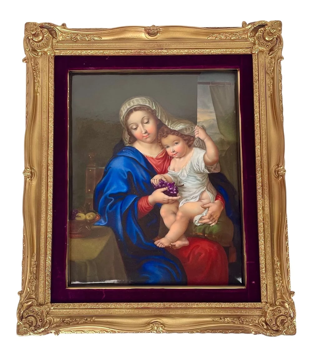 A VERY LARGE GERMAN PORCELAIN PLAQUE: Circa 1850. Measures 22 inches x 18.5 inches framed , 16 inches x 13.5 inches unframed. Estimate $3000-4000