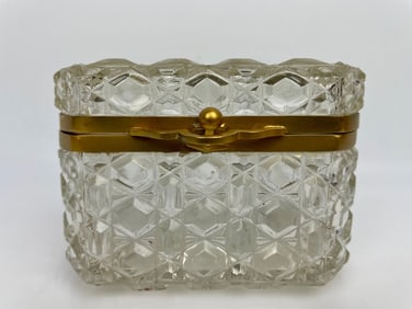 ORMOLU MOUNTED BACCARAT STYLE CRYSTAL BOX