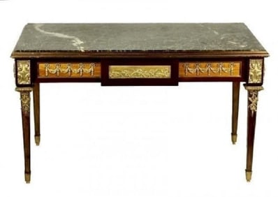 19TH C. ORMOLU MOUNTED MARBLE TOP COFFEE TABLE