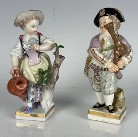 A PAIR OF 19TH C. MEISSEN FIGURES