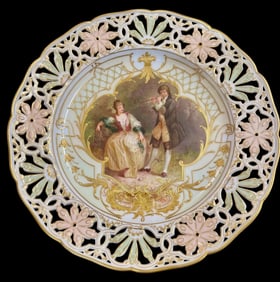 BERLIN KPM RETICULATED AND ENAMELLED PLATE