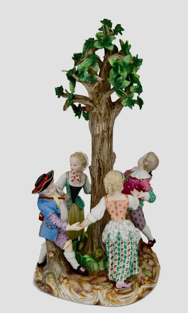 LARGE 19TH C. MEISSEN GROUP: First quality cross swords mark. Measures 13 inches tall. Estimate $1.200-1.500