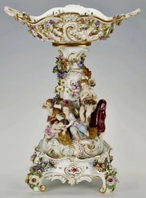 A LARGE 19TH C. FIGURAL CENTREPIECE AND BASE