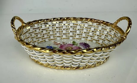 19TH C. MEISSEN WOVEN PORCELAIN BASKET