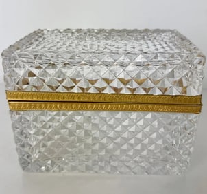 LARGE ORMOLU MOUNTED BACCARAT STYLE CRYSTAL BOX