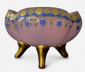 A GOOD SIGNED MOSER ENAMELLED BOWL