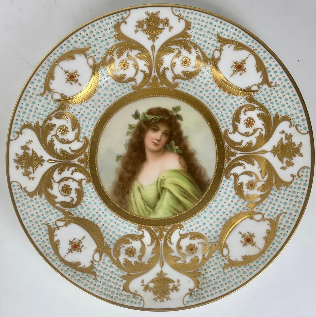 ROYAL VIENNA PORTRAIT PLATE SIGNED WAGNER: Circa 1900. Measures 9.7 inches d. In excellent condition. Estimate $1200-1500