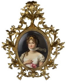 A LARGE BERLIN KPM PORCELAIN PLAQUE SIGNED WAGNER