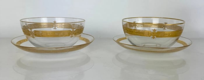 PAIR OF GILT MOSER STYLE FINGER BOWLS