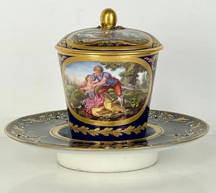 19TH C. SEVRES CUP AND SAUCER