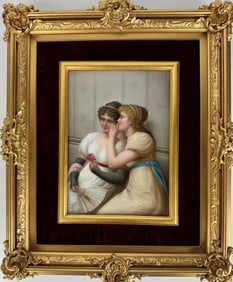 A KPM STYLE PORCELAIN PLAQUE