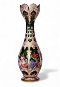 AN IMPOSING BOHEMIAN OVERLAY GLASS VASE