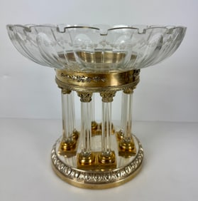 19TH C. CONTINENTAL GILT SILVER & CRYSTAL CENTREPIECE