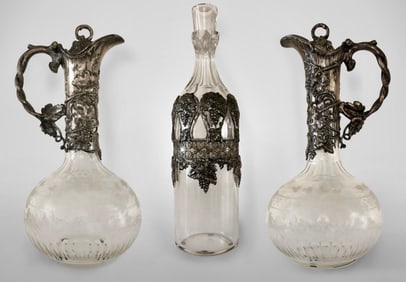 19TH C. CRYSTAL AND WMF TRIO