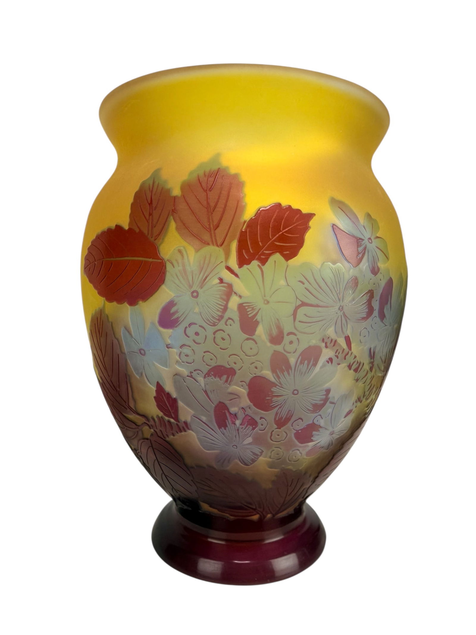 GALLE MULTI LAYER ART GLASS VASE: Circa 1900. Measures 6.5” tall. In very good condition. Estimate $800-1000