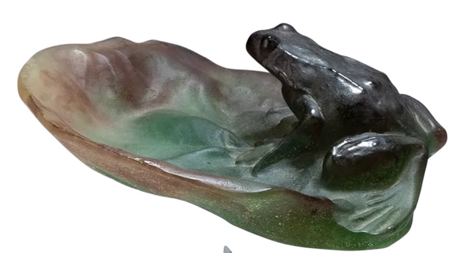 DAUM PATE DE VERRE FROG DISH (1 of 1)