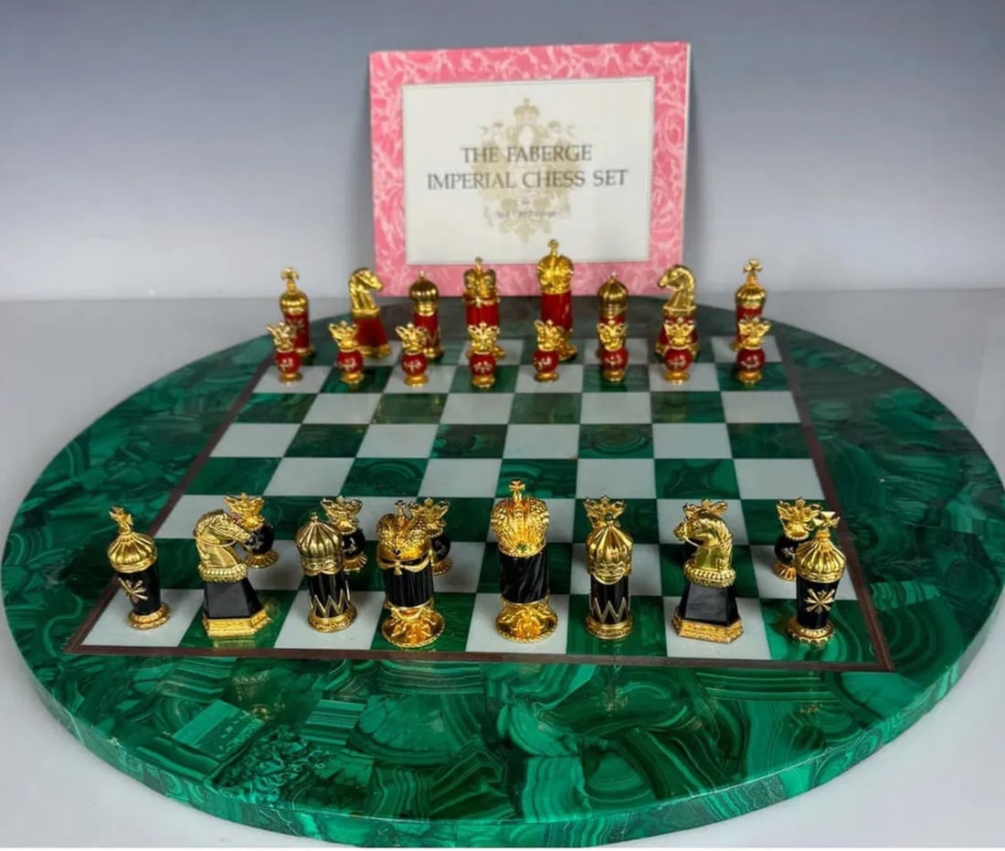 IMPERIAL FABERGE STERLING AND PRECIOUS STONES CHESS SET (1 of 4)
