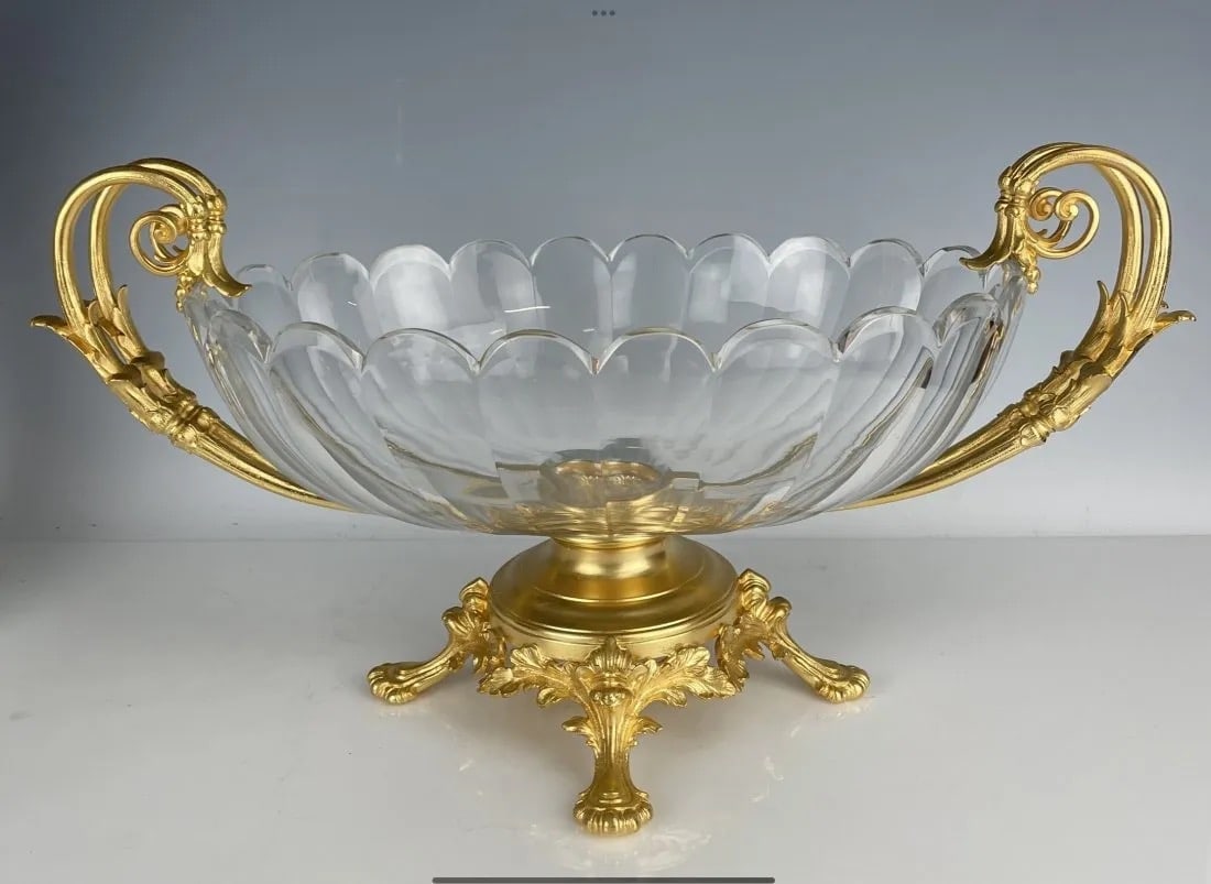 19TH C. ORMOLU AND BACCARAT CRYSTAL CENTERPIECE: Measures 20 inches. In good condition. Estimate $2.000-2.500