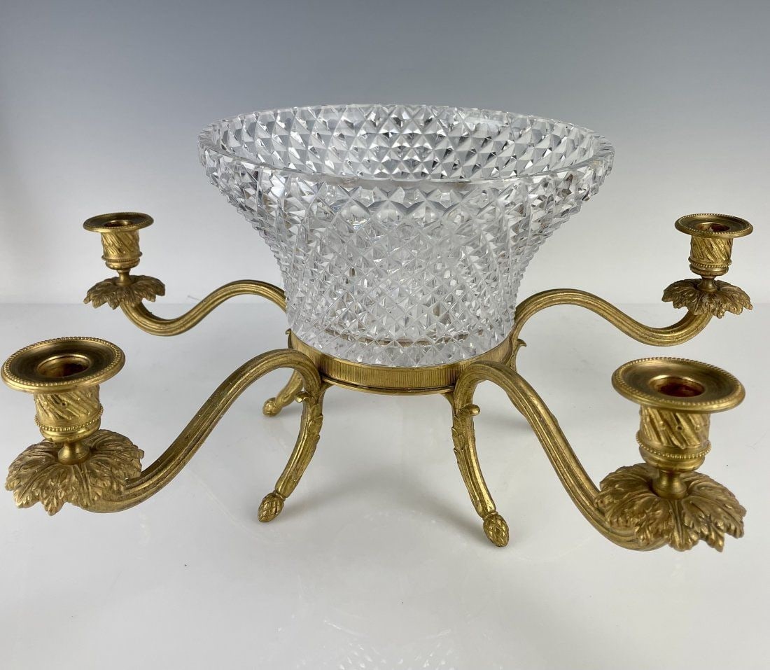 A LARGE DORE BRONZE AND BACCARAT CRYSTAL CENTERPIECE (1 of 5)