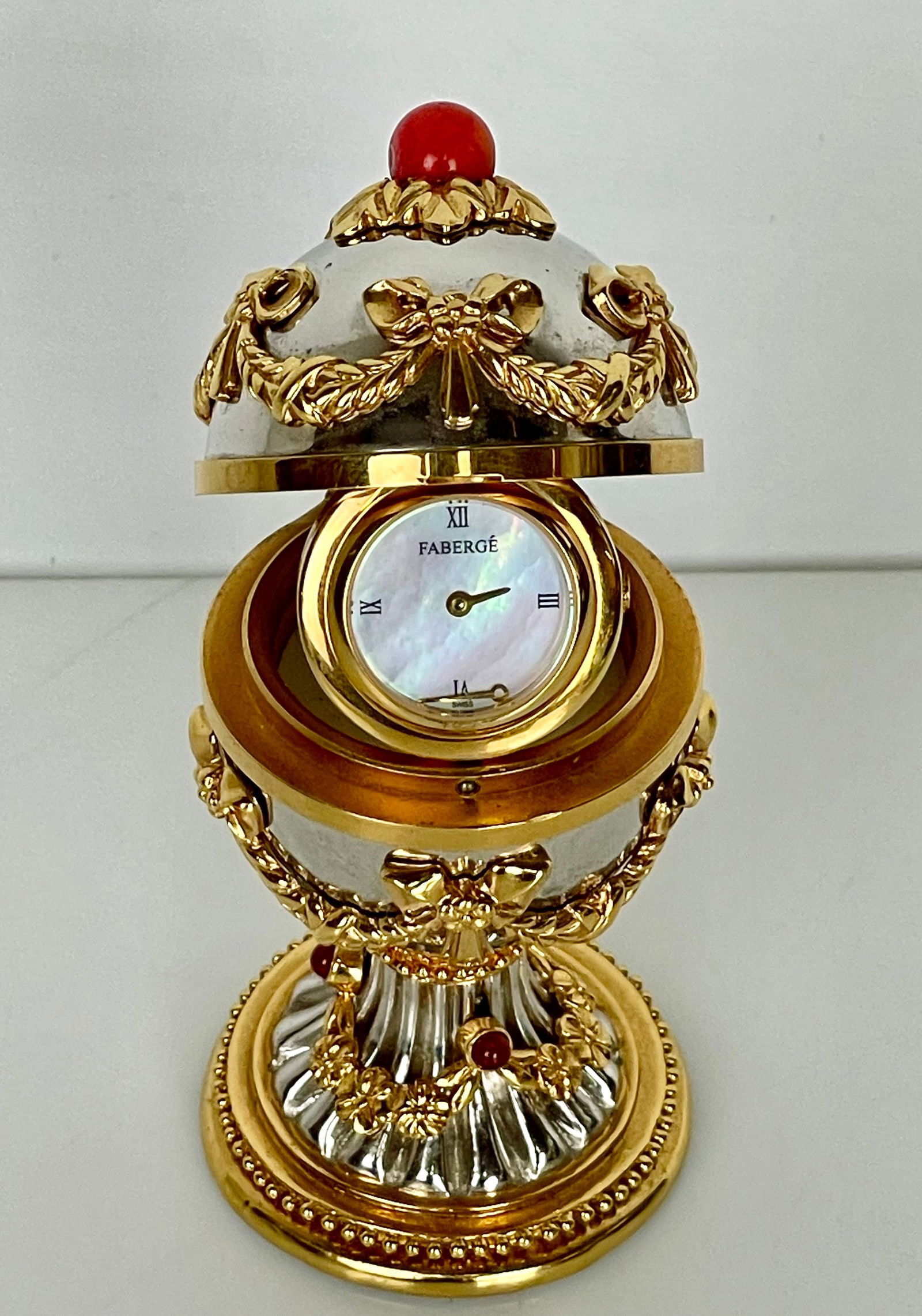 IMPERIAL FABERGE JEWELLED EGG SHAPED CLOCK (1 of 5)