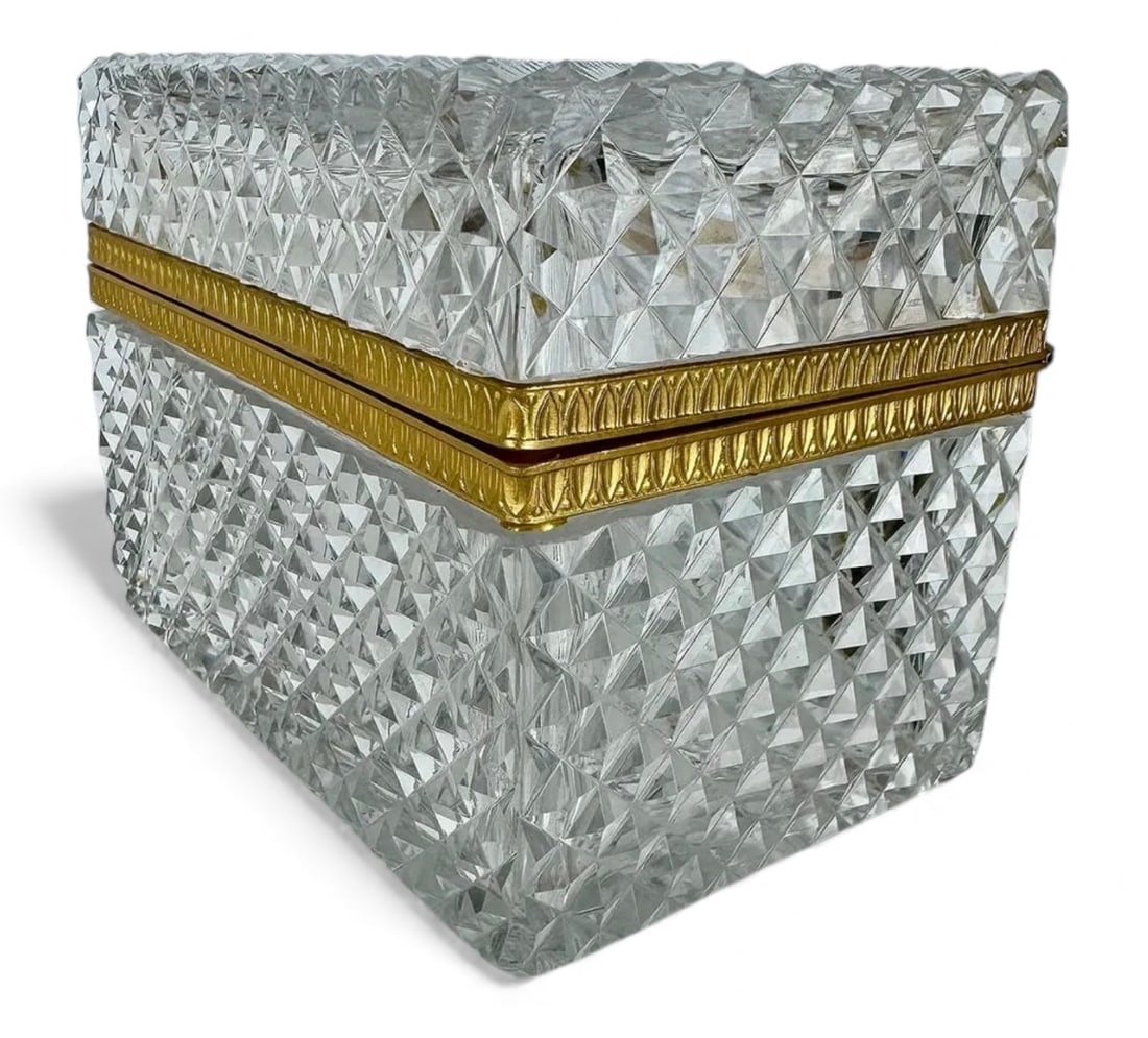 LARGE ORMOLU MOUNTED BACCARAT CRYSTAL BOX - 2