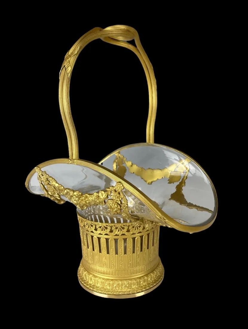 DORE BRONZE AND BACCARAT CRYSTAL BASKET (1 of 5)