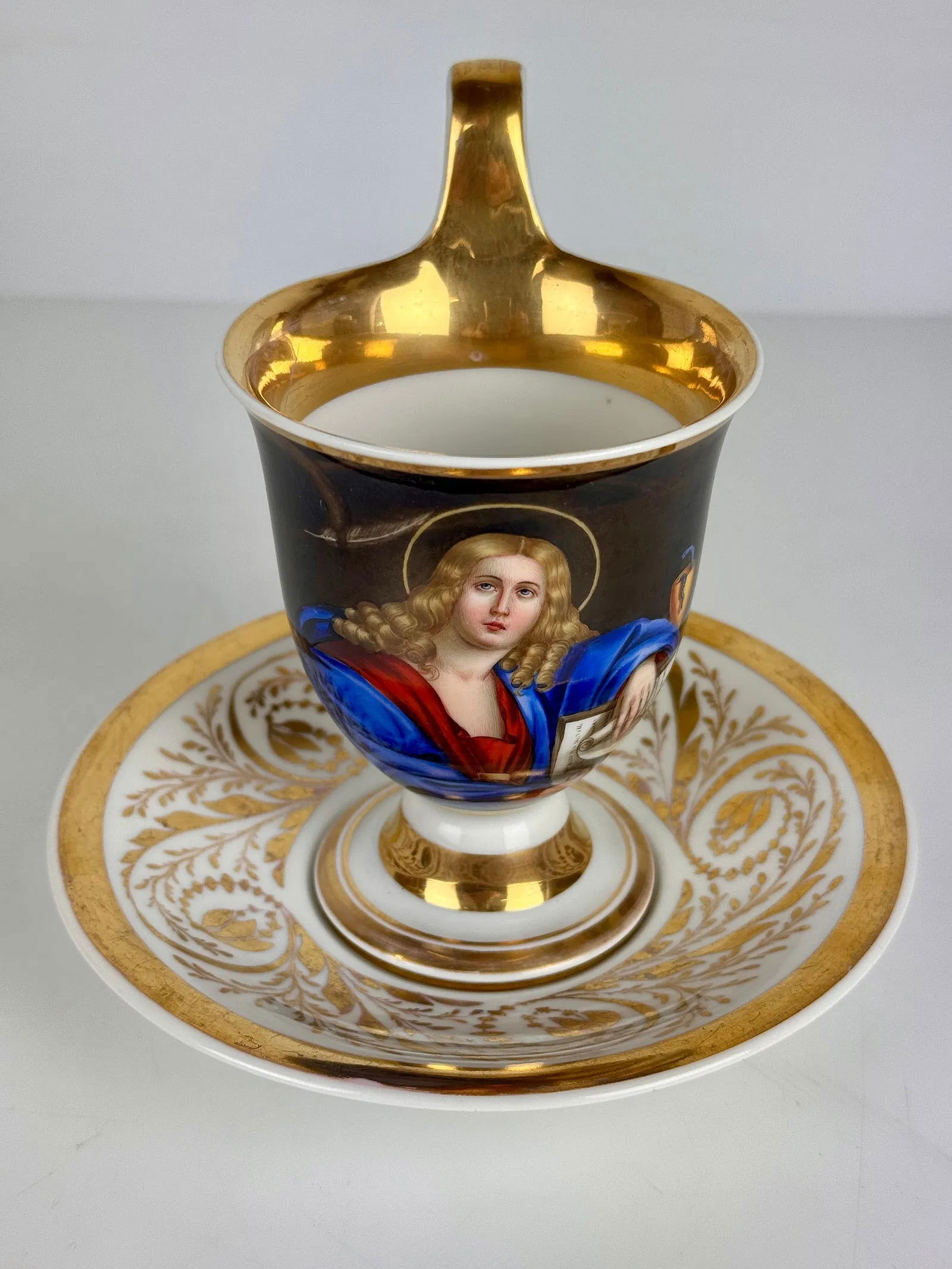 19TH C. BERLIN KPM CUP AND SAUCER: In excellent condition. Estimate $800-1000
