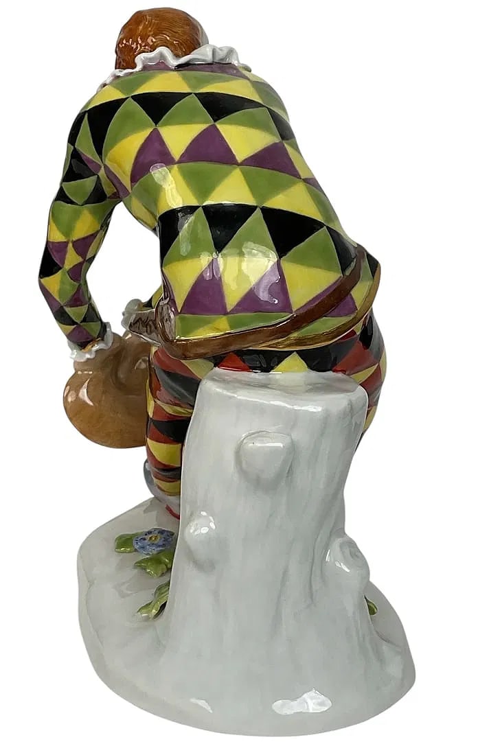 MEISSEN PORCELAIN HARLEQUIN: First quality cross swords mark. Measures 8 inches h. In excellent condition. Estimate $1200-1500