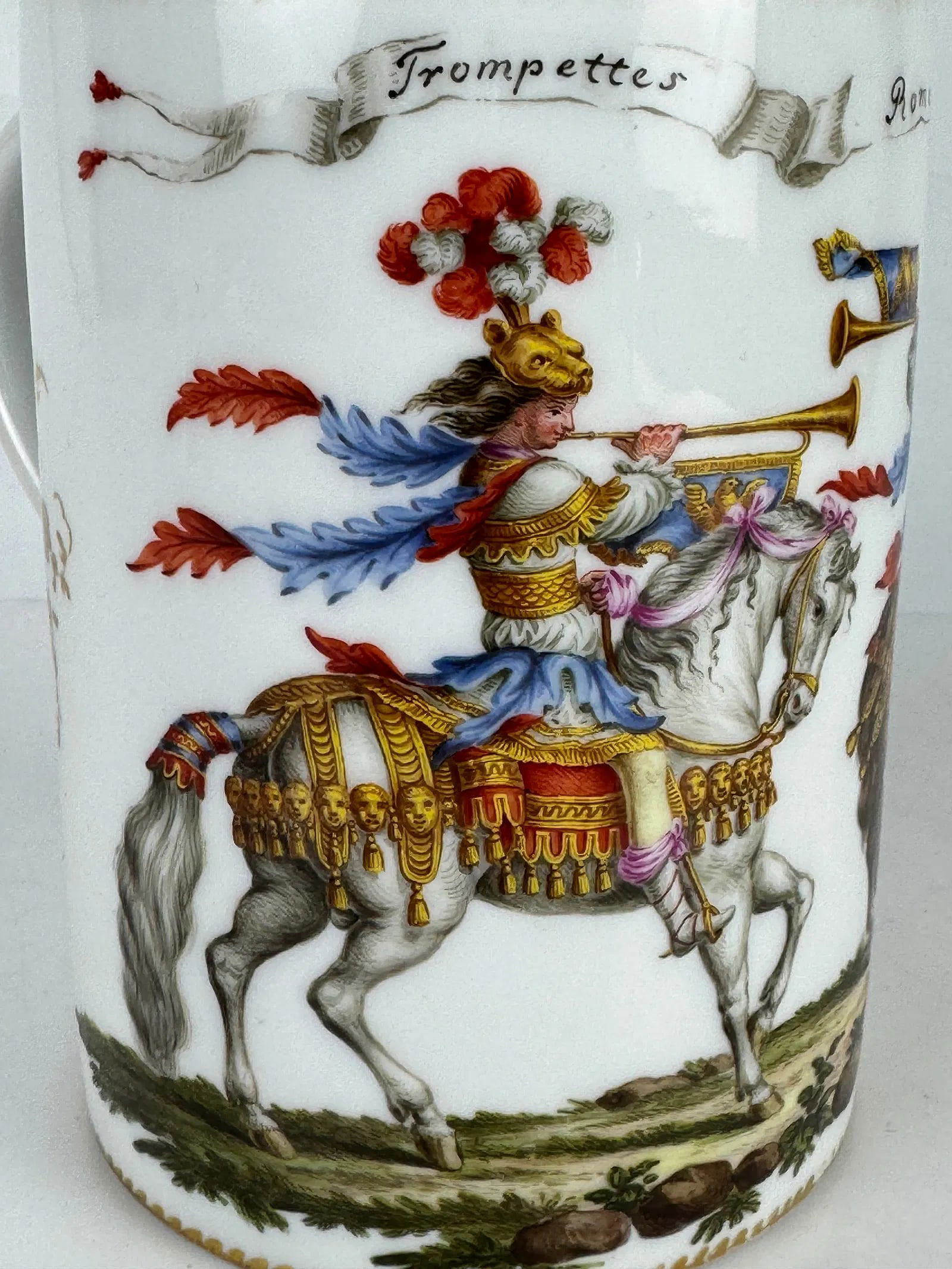 19TH C. SILVER TOP MEISSEN PORCELAIN STEIN.: In excellent condition. Estimate 1500-2000