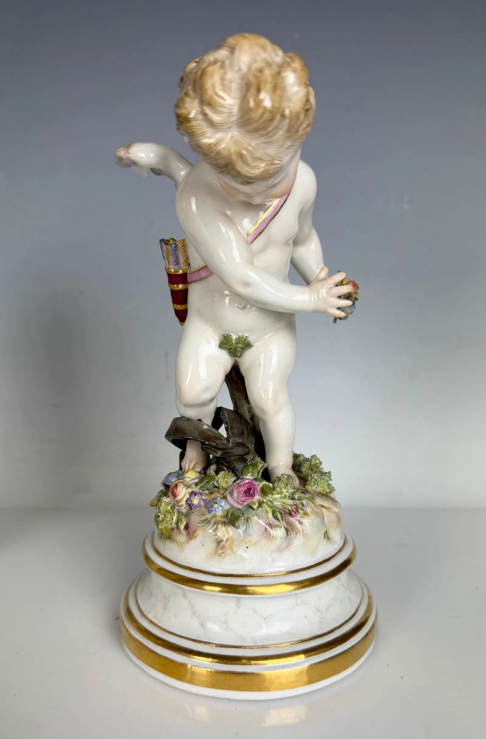 19TH C. MEISSEN CHERUB: First quality measures 7 inches high. No restoration. Estimate $1200-1500