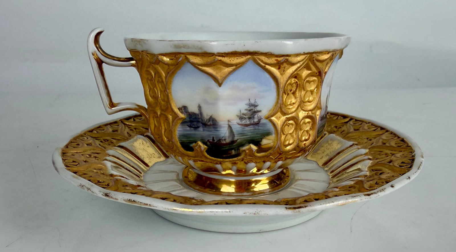 19TH C. MEISSEN CUP AND SAUCER (1 of 5)