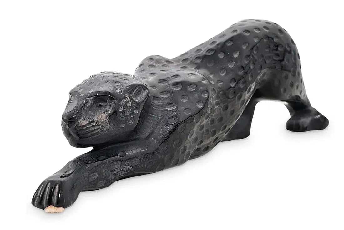 LARGE LALIQUE ZEILA BLACK CRYSTAL PANTHER (1 of 3)