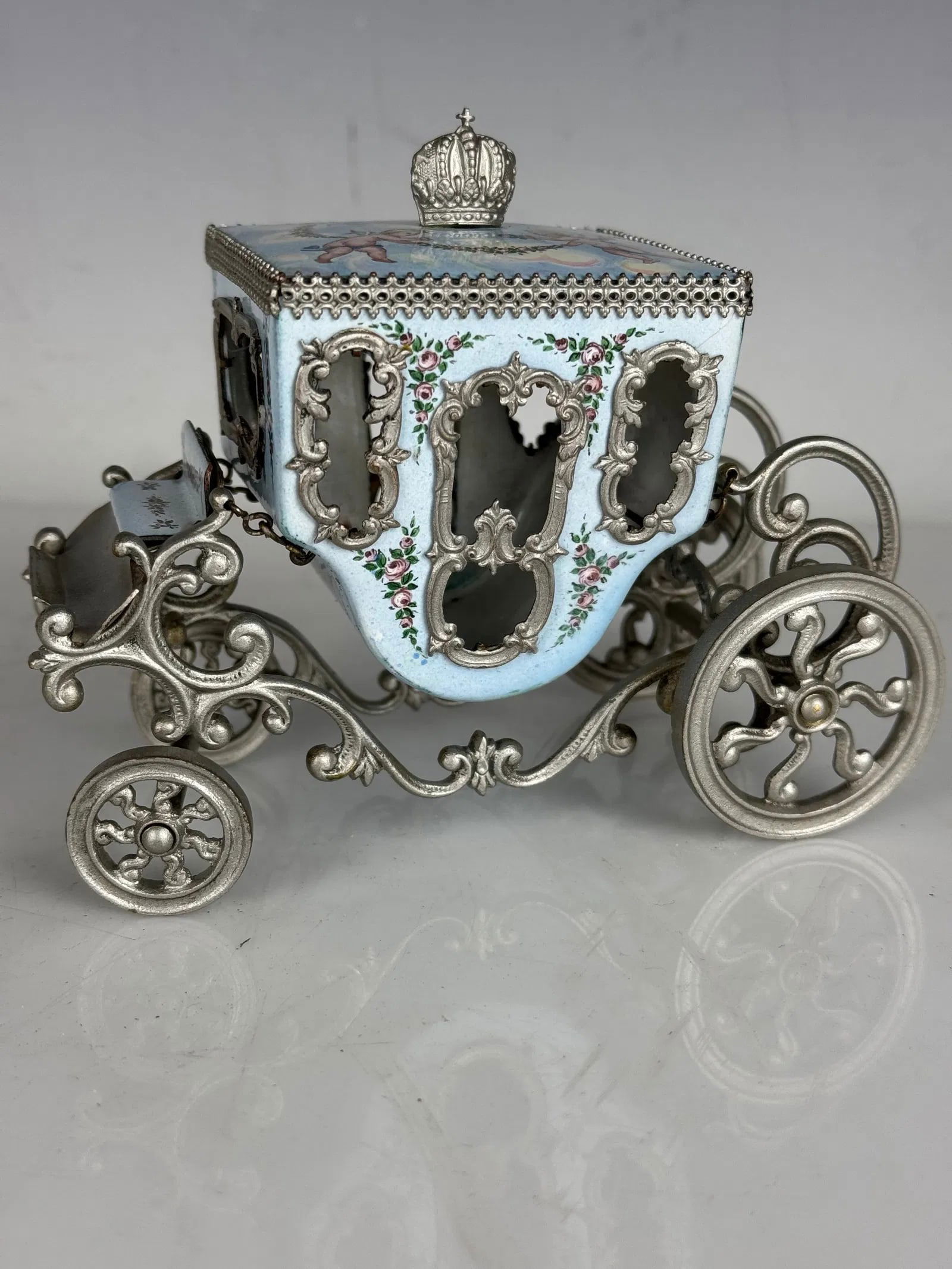ANTIQUE AUSTRIAN ENAMEL CARRIAGE (1 of 6)