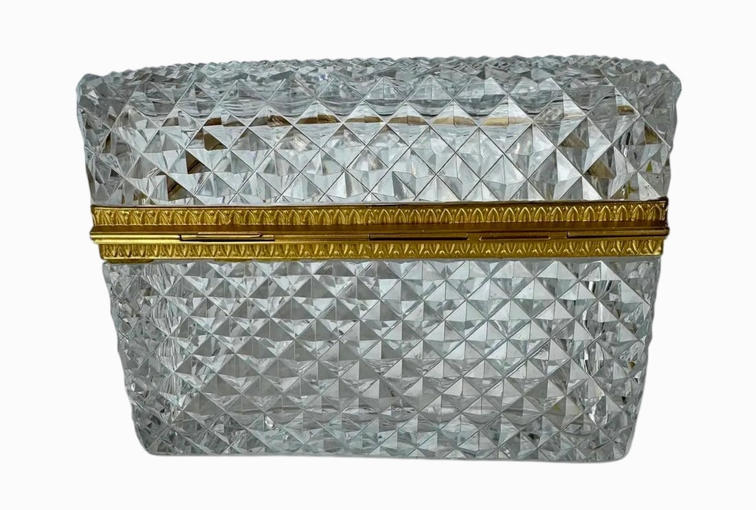 LARGE ORMOLU MOUNTED BACCARAT CRYSTAL BOX - 3