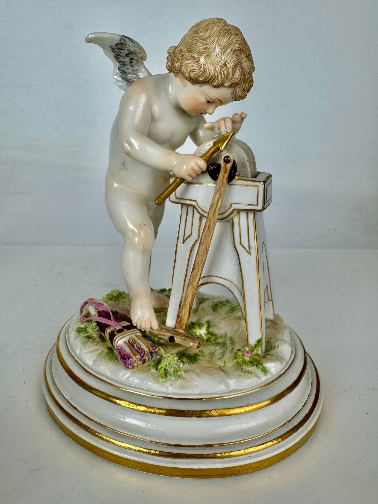 A LARGE MEISSEN CHERUB (1 of 4)