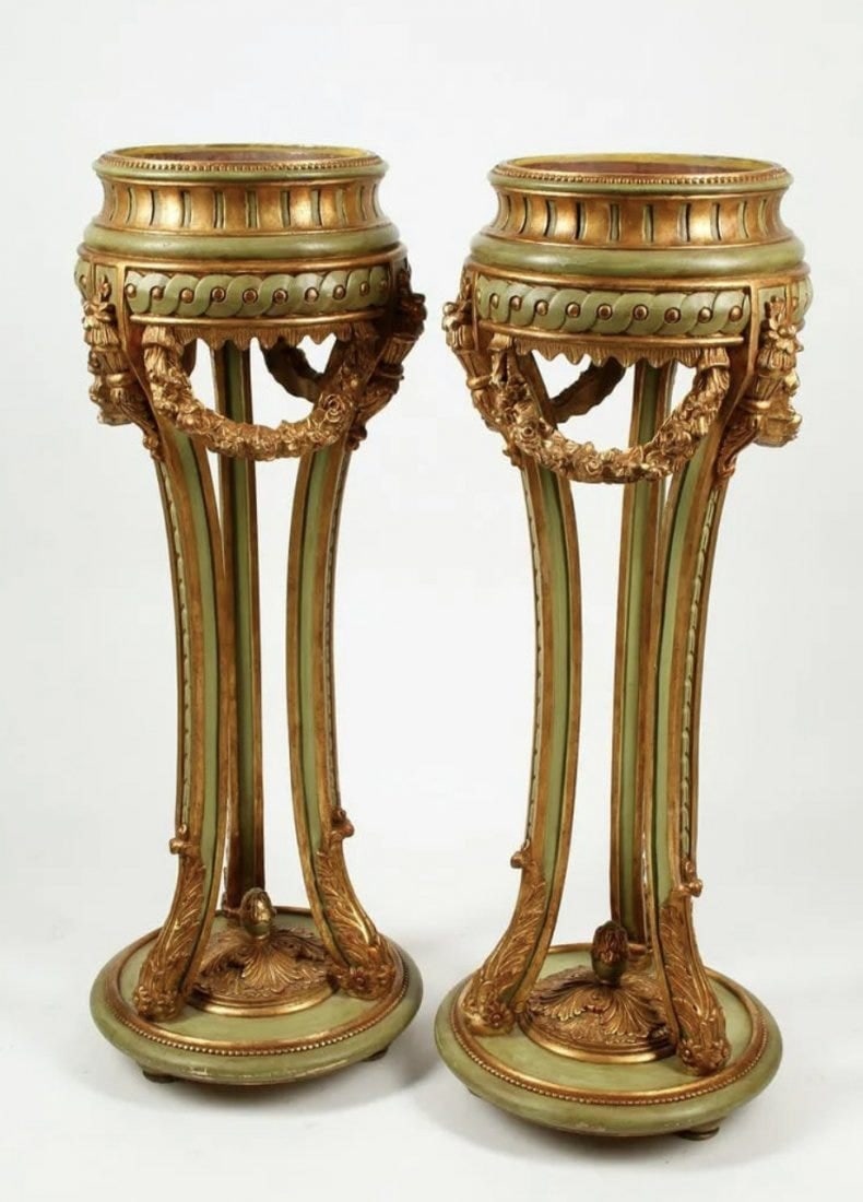 A PAIR OF NEOCLASSICAL PAINTED PLANTERS (1 of 2)