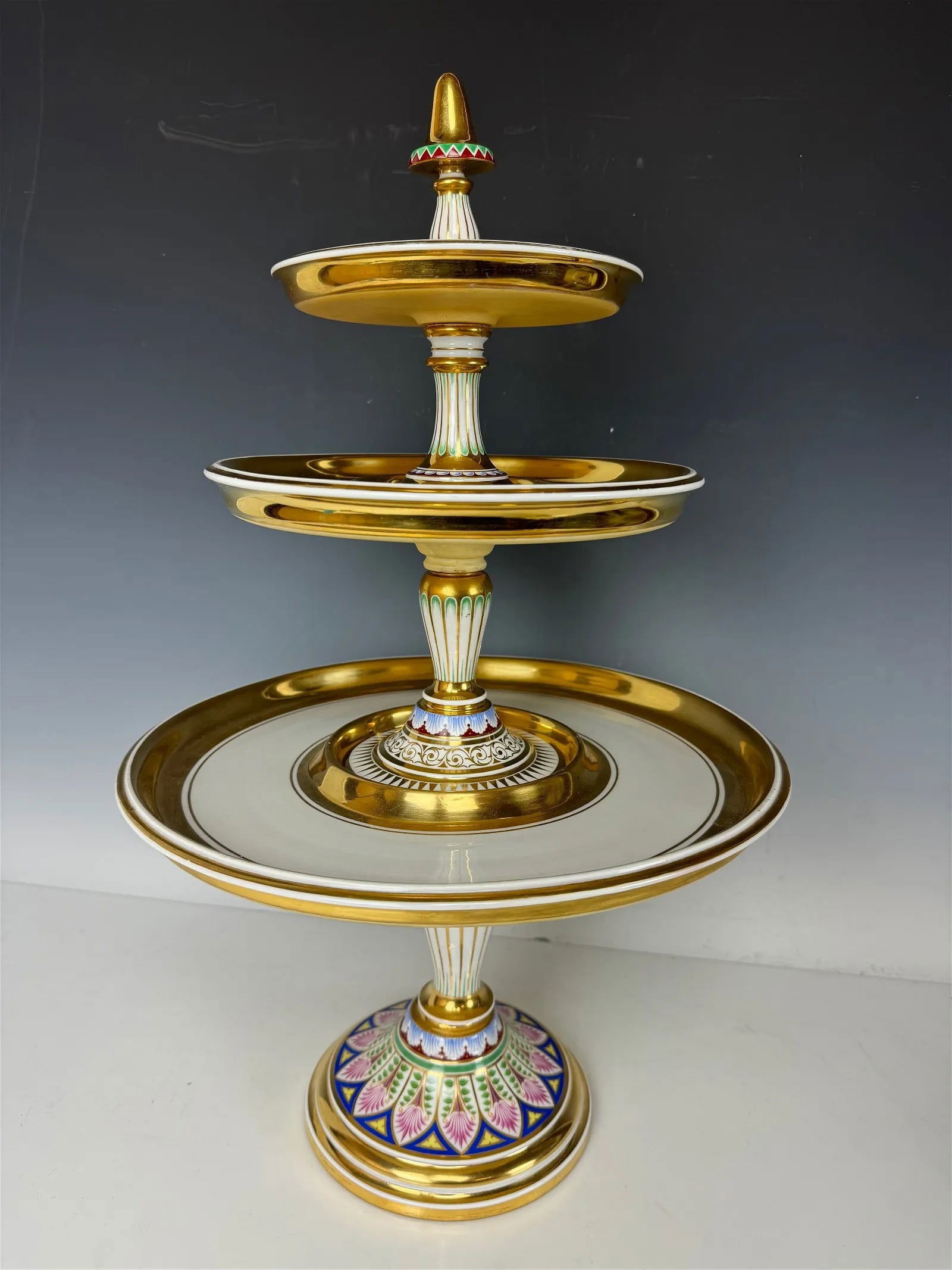 A LARGE BERLIN KPM ENAMELLED PORCELAIN CENTERPIECE: Circa 1900. Measures 22.5 inches tall. In good antique condition. Estimate $5.000-6.000