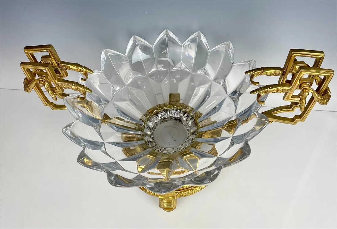 A LARGE ORMOLU AND CUT CRYSTAL CENTERPIECE - 2