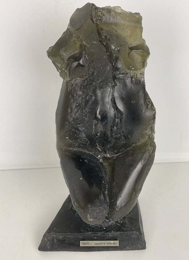 MAURICE LEGENDRE DAUM PATE DE VERRE SCULPTURE “ SOLITUDE: Daum Pate de Verre Sculpture Solitude by Maurice Legendre Signed Ltd 53/250. Estimate $800-1000