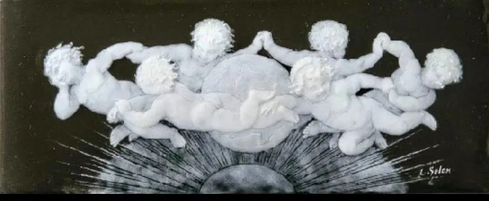 A MAGNIFICENT MINTON PATE SUR PATE PLAQUE SIGNED L. SOLON: Circa 1880 , measures 7.5 inches x 3 inches . Signed Louis Solon. In excellent condition. Estimate $6000-8000