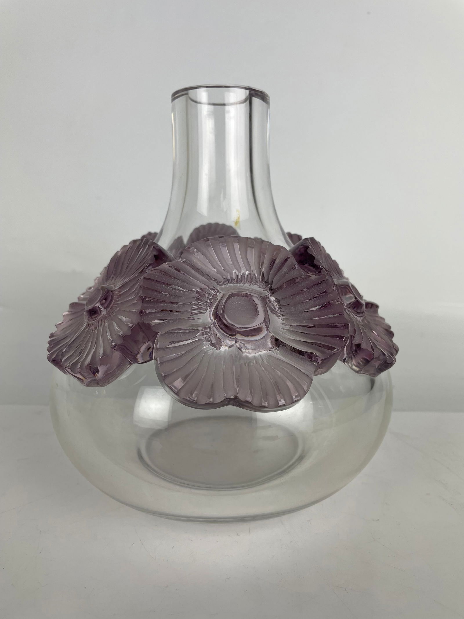 LALIQUE VASE: Measures 8.5 inches h. Signed Lalique, France. Estimate $1200-1500