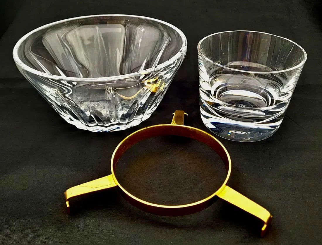 BACCARAT AND ORMOLU CAVIAR SERVING DISH - 2