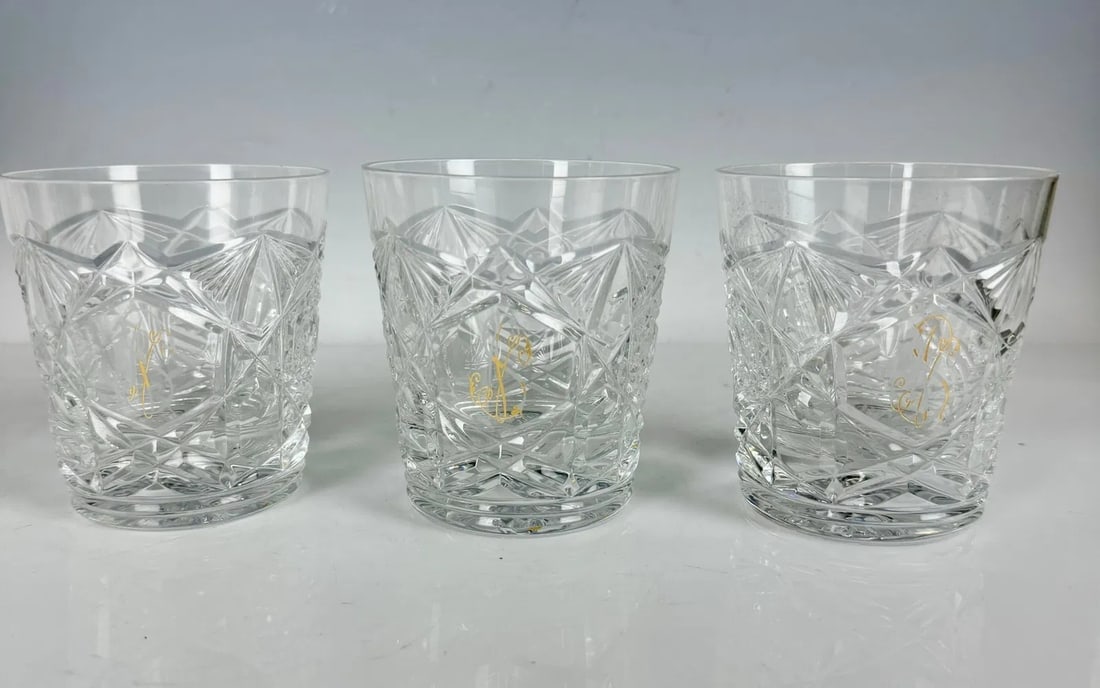 SET OF 3 BACCARAT WHISKY TUMBLERS: Circa 1900. Measure 3.6 inches tall. Unsigned and all in good condition, no breaks, no chips.Estimate $300-400