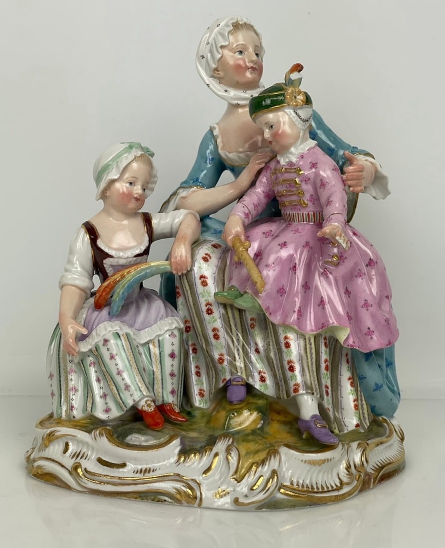19TH C. MEISSEN GROUP GOOD MOTHER: First quality. Measures 7” h. Estimate $3000-3509